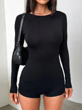 Long Sleeve Ruched Active Romper - Q.B.Accessories