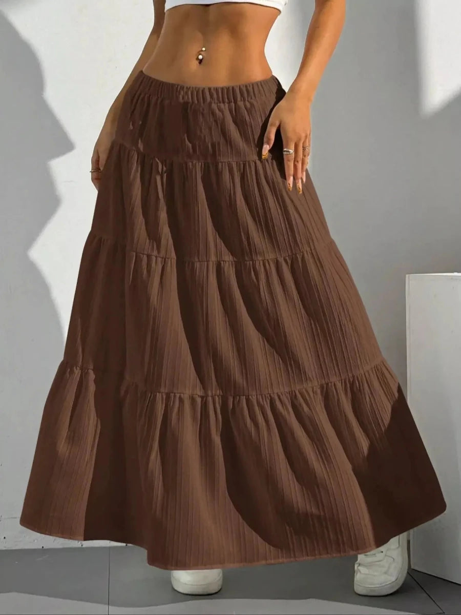 Flowy Tiered Maxi Skirt - Q.B.Accessories
