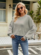 Women’s Lantern-Sleeve Knit Sweater - Q.B.Accessories