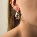 Textured Hoop Earrings - Q.B.Accessories