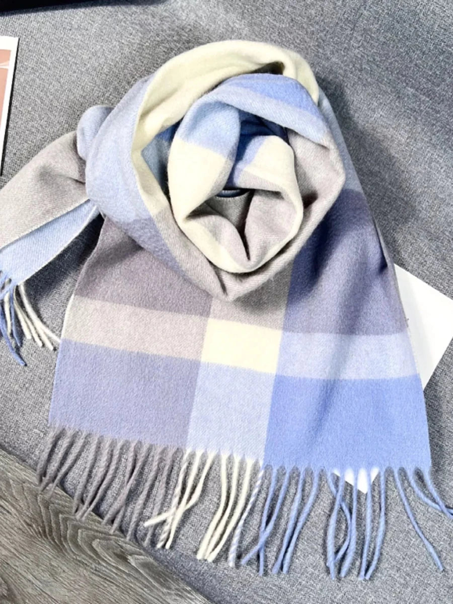 Plaid Scarf with Fringe - Q.B.Accessories