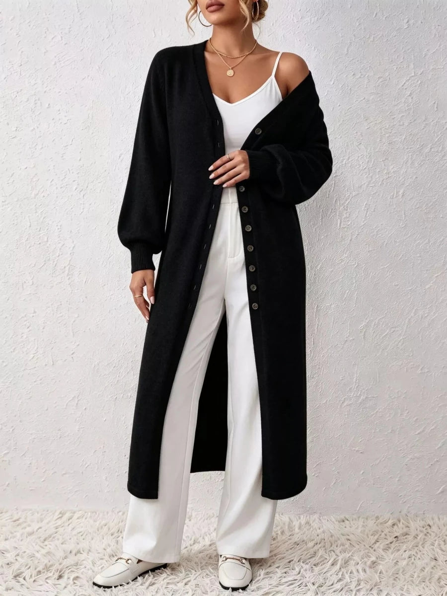 Women’s Button-Front Longline Sweater Dress - Q.B.Accessories