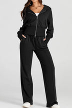 Zip - Up Hoodie and Pants Active Set - Q.B.Accessories