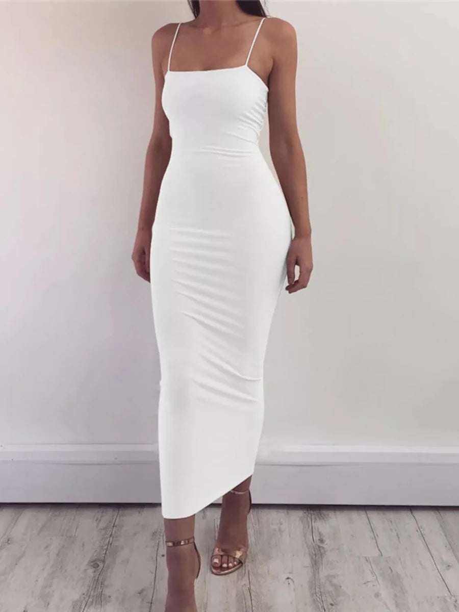 Sleeveless Bodycon Midi Dress - Q.B.Accessories