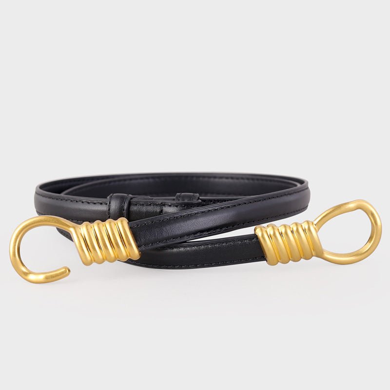 Hook Buckle Skinny Belt - Q.B.Accessories