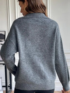 Women’s Half-Zip Drop-Shoulder Sweater - Q.B.Accessories