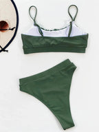 Adjustable Strap Ruched Two - Piece Swim Set - Q.B.Accessories