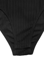 Leopard Trim Ribbed Knit Bodysuit - Q.B.Accessories