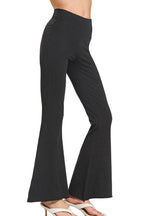 Zenana Raw Edge Hem Flare Yoga Pants - Q.B.Accessories