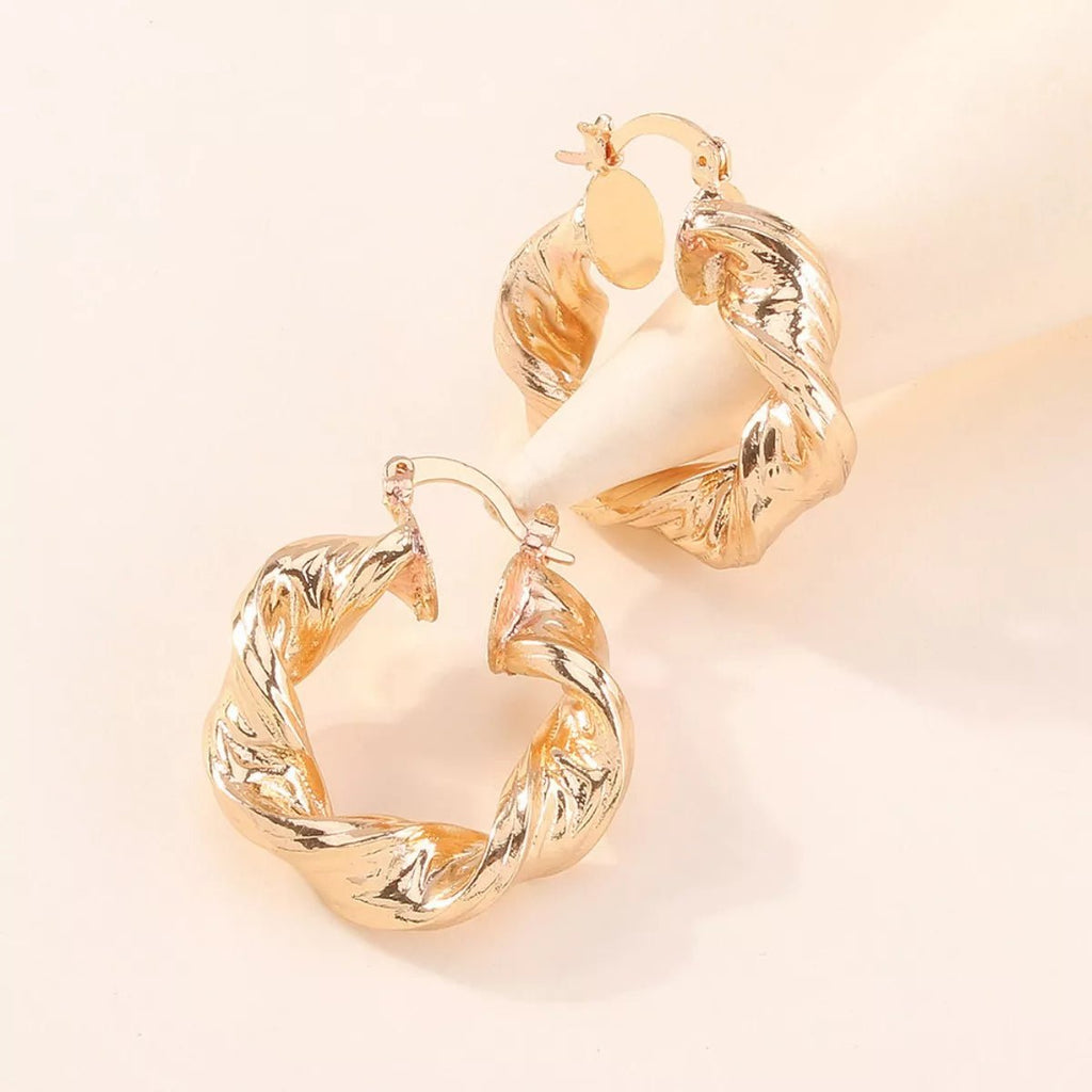 Textured Hoop Earrings - Q.B.Accessories