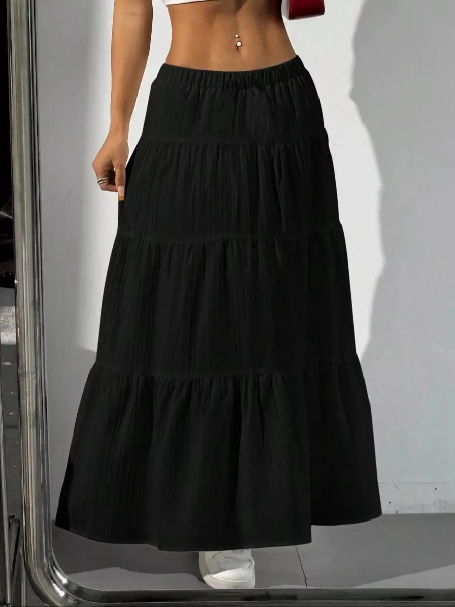 Flowy Tiered Maxi Skirt - Q.B.Accessories