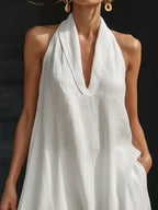 Halter Neck Maxi Dress with Pockets - Q.B.Accessories