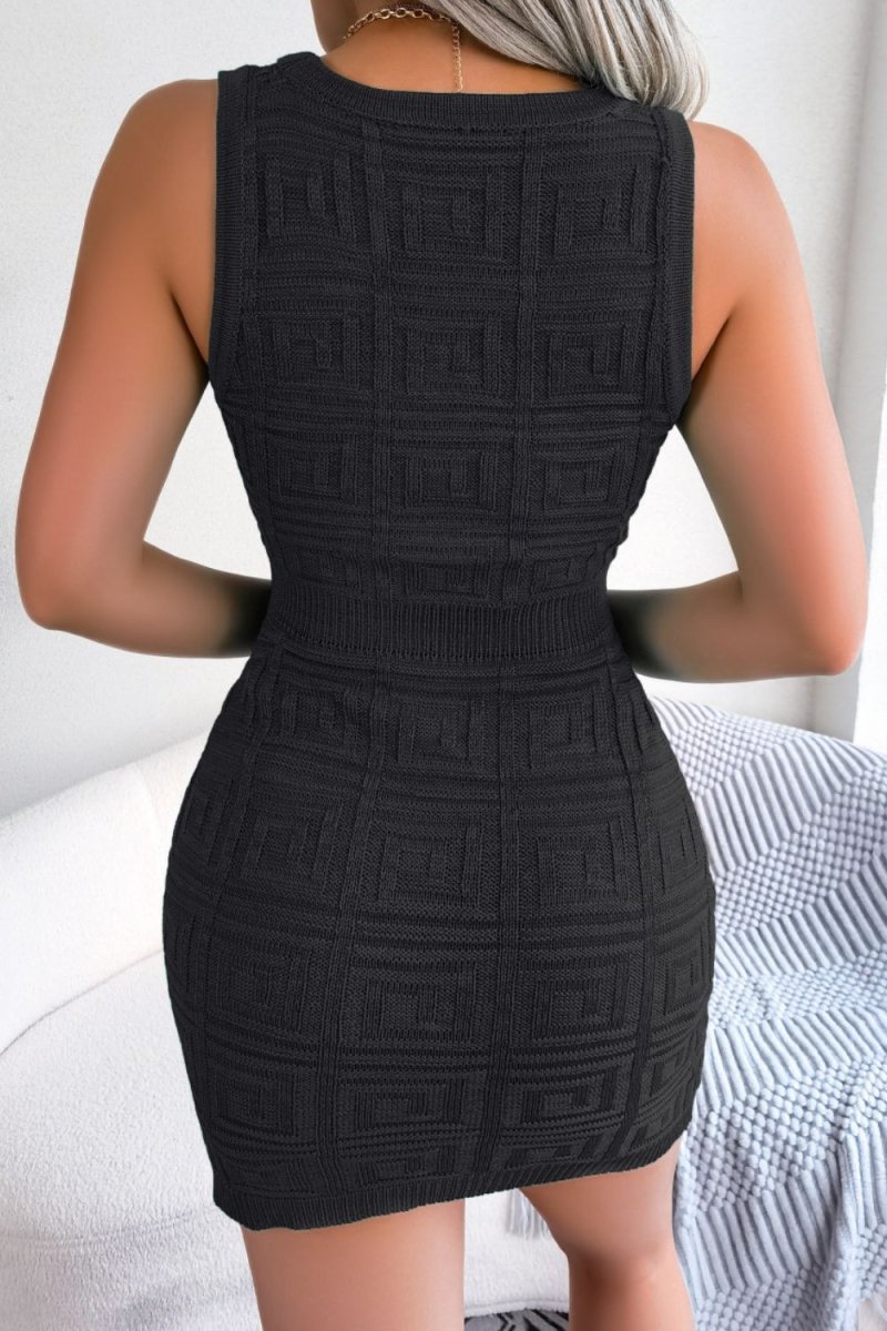 Cutout Sleeveless Knit Dress - Q.B.Accessories