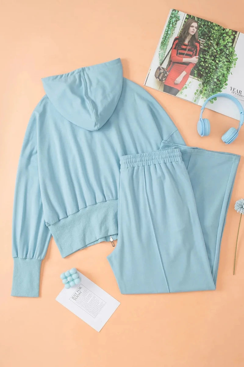 Zip - Up Hoodie and Pants Active Set - Q.B.Accessories