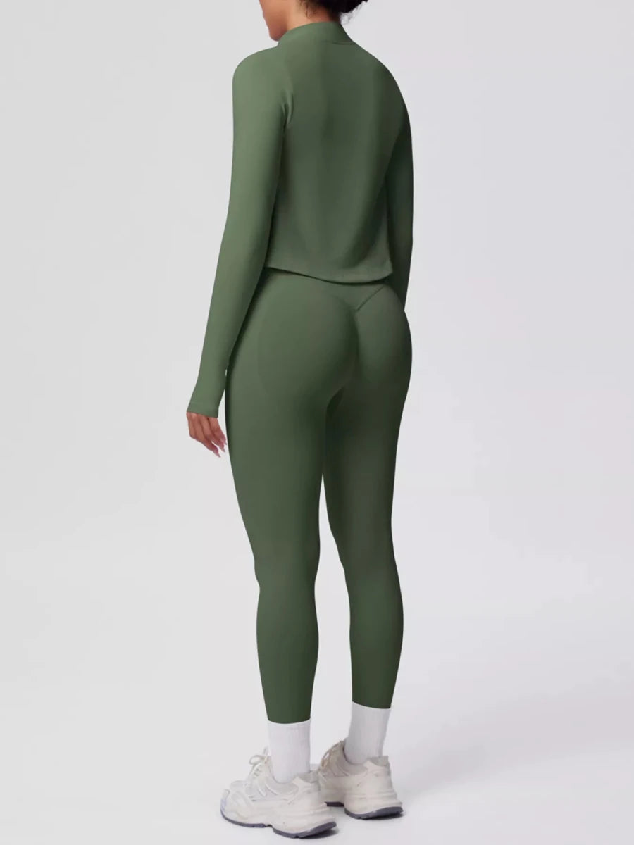 Three-Piece Zip-Up Activewear Set - Q.B.Accessories