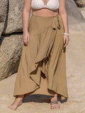 Plus Size High - Low Skirt with Tie Detail - Q.B.Accessories