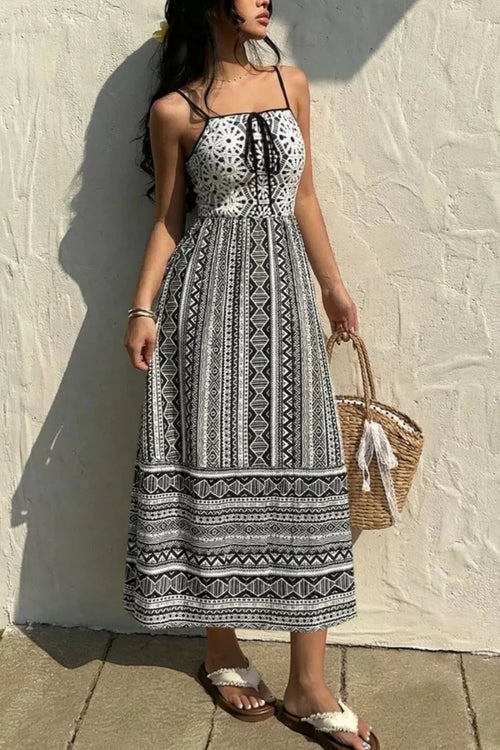 Tie - Front Square Neck Cami Dress - Q.B.Accessories