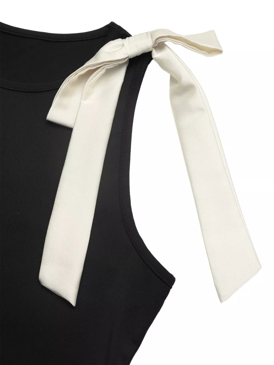 Bow Detail Sleeveless Bodysuit - Q.B.Accessories