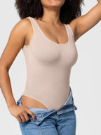 Scoop Neck Wide Strap Shaping Bodysuit - Q.B.Accessories