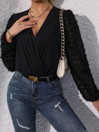Perfee Surplice Long Sleeve Bodysuit - Q.B.Accessories
