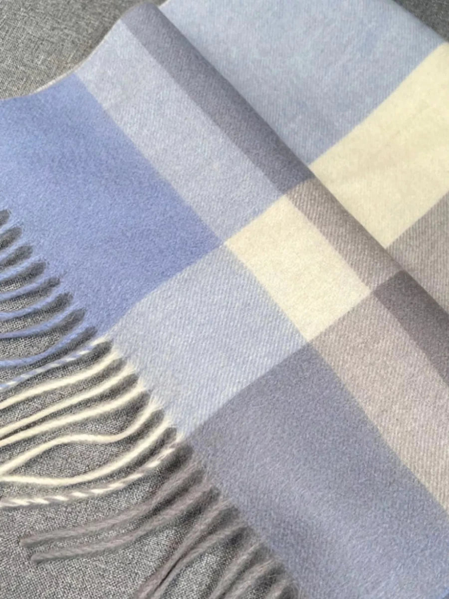 Plaid Scarf with Fringe - Q.B.Accessories