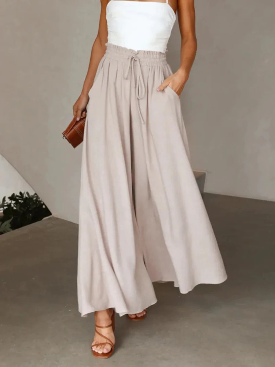 High Waist Wide Leg Pants - Q.B.Accessories