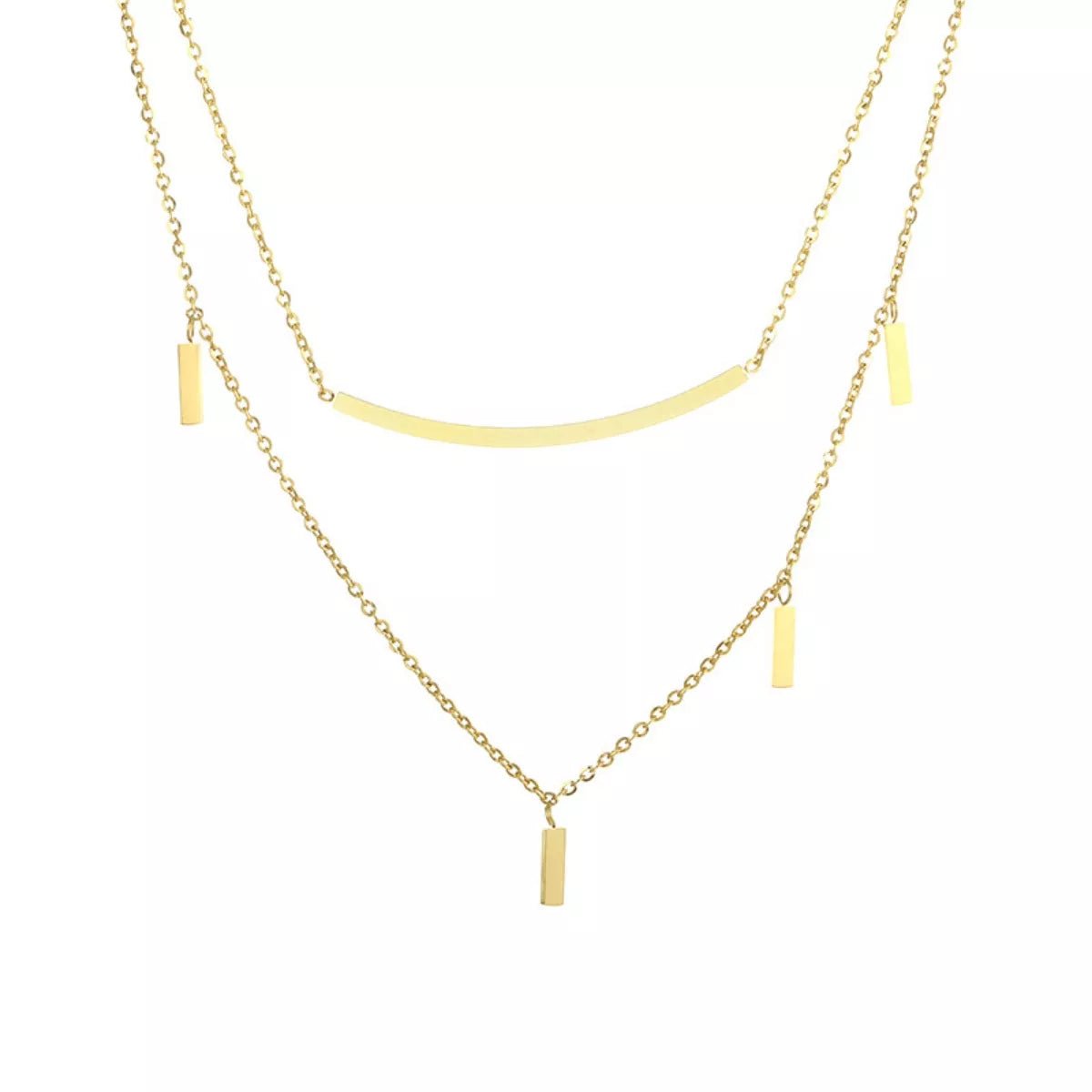 Double Layered Gold Necklace - Q.B.Accessories