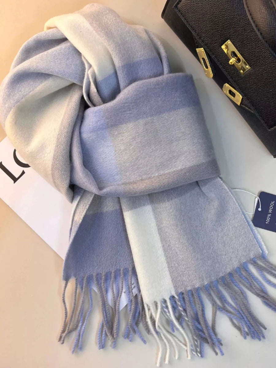 Plaid Scarf with Fringe - Q.B.Accessories