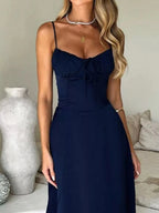 Tie Front Spaghetti Strap Maxi Dress - Q.B.Accessories