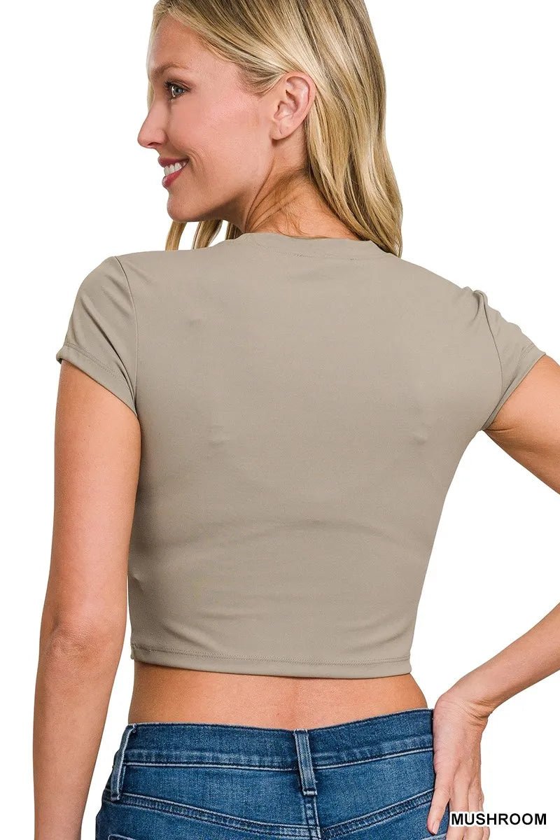 Minimal Cropped Essential Tee – Everyday Fit | QBA - Q.B.Accessories
