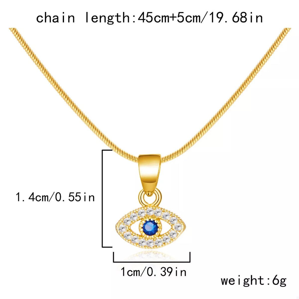Gold Rhinestone Pendant Necklace - Q.B.Accessories