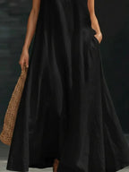 Halter Neck Maxi Dress with Pockets - Q.B.Accessories