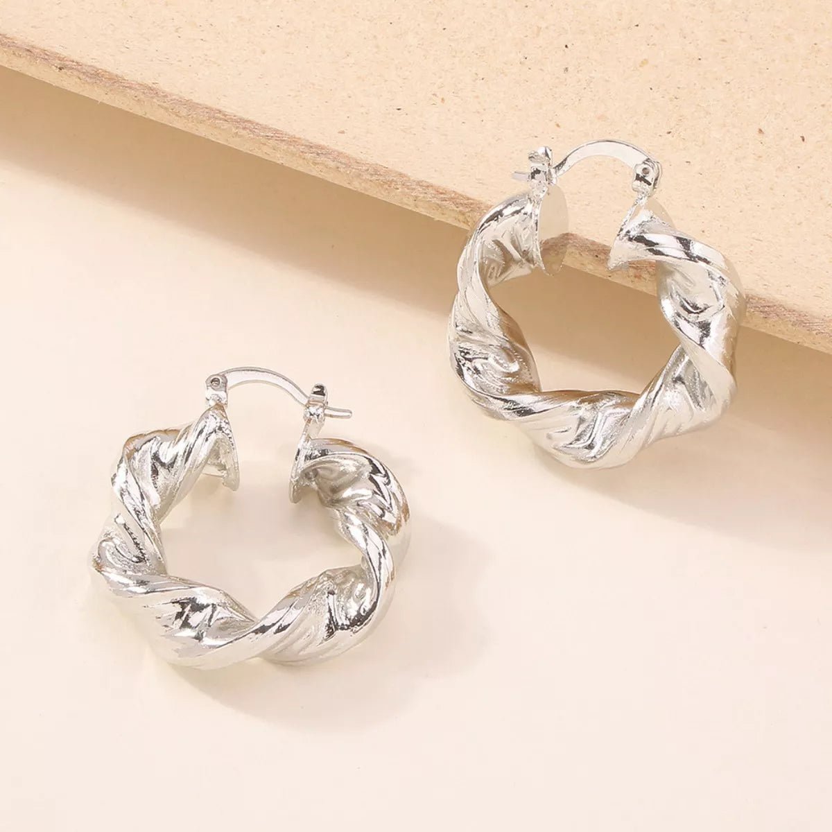 Textured Hoop Earrings - Q.B.Accessories