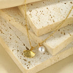 Pearl & Shell Pendant Necklace - Q.B.Accessories