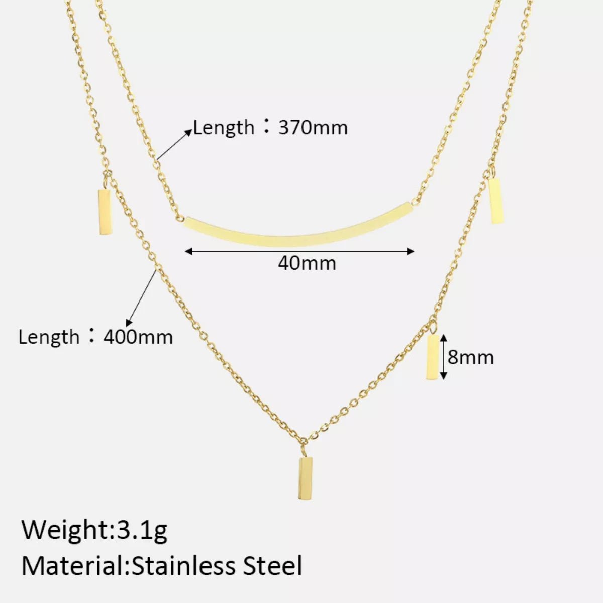 Double Layered Gold Necklace - Q.B.Accessories