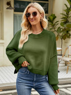 Women’s Lantern-Sleeve Knit Sweater - Q.B.Accessories