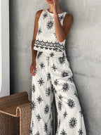 Printed Tank and Pants Set - Q.B.Accessories