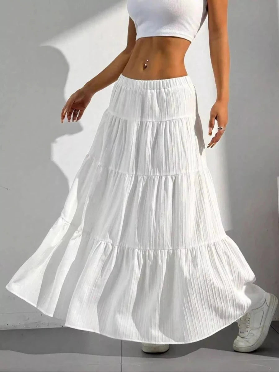 Flowy Tiered Maxi Skirt - Q.B.Accessories