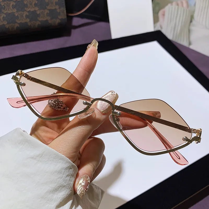 Gold Metal Cat-Eye Sunglasses - Q.B.Accessories