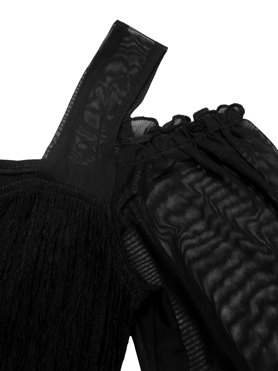 Cold Shoulder Flounce Sleeve Bodysuit - Q.B.Accessories