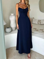 Tie Front Spaghetti Strap Maxi Dress - Q.B.Accessories