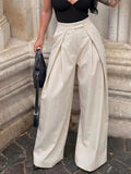 High - Waisted Pleated Wide Leg Pants - Q.B.Accessories