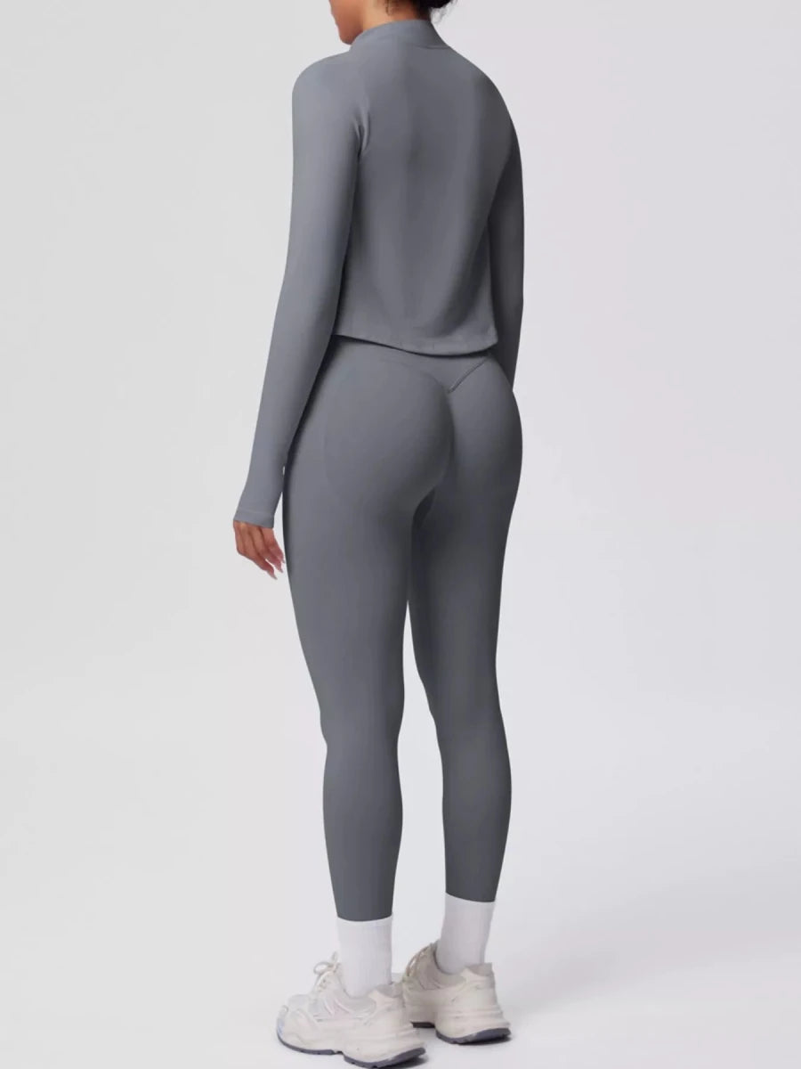 Three-Piece Zip-Up Activewear Set - Q.B.Accessories