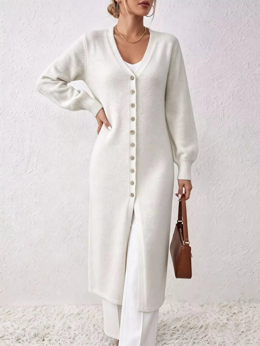 Women’s Button-Front Longline Sweater Dress - Q.B.Accessories