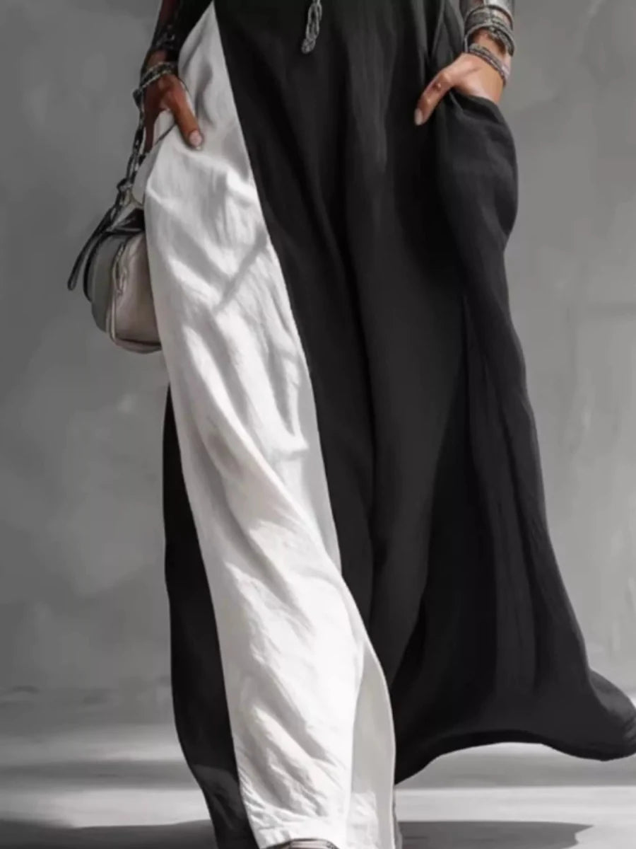 Two - Tone Sleeveless Maxi Dress - Q.B.Accessories