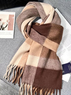 Plaid Scarf with Fringe - Q.B.Accessories