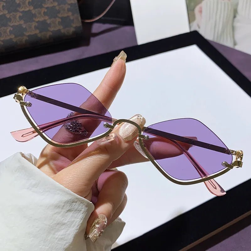 Gold Metal Cat-Eye Sunglasses - Q.B.Accessories
