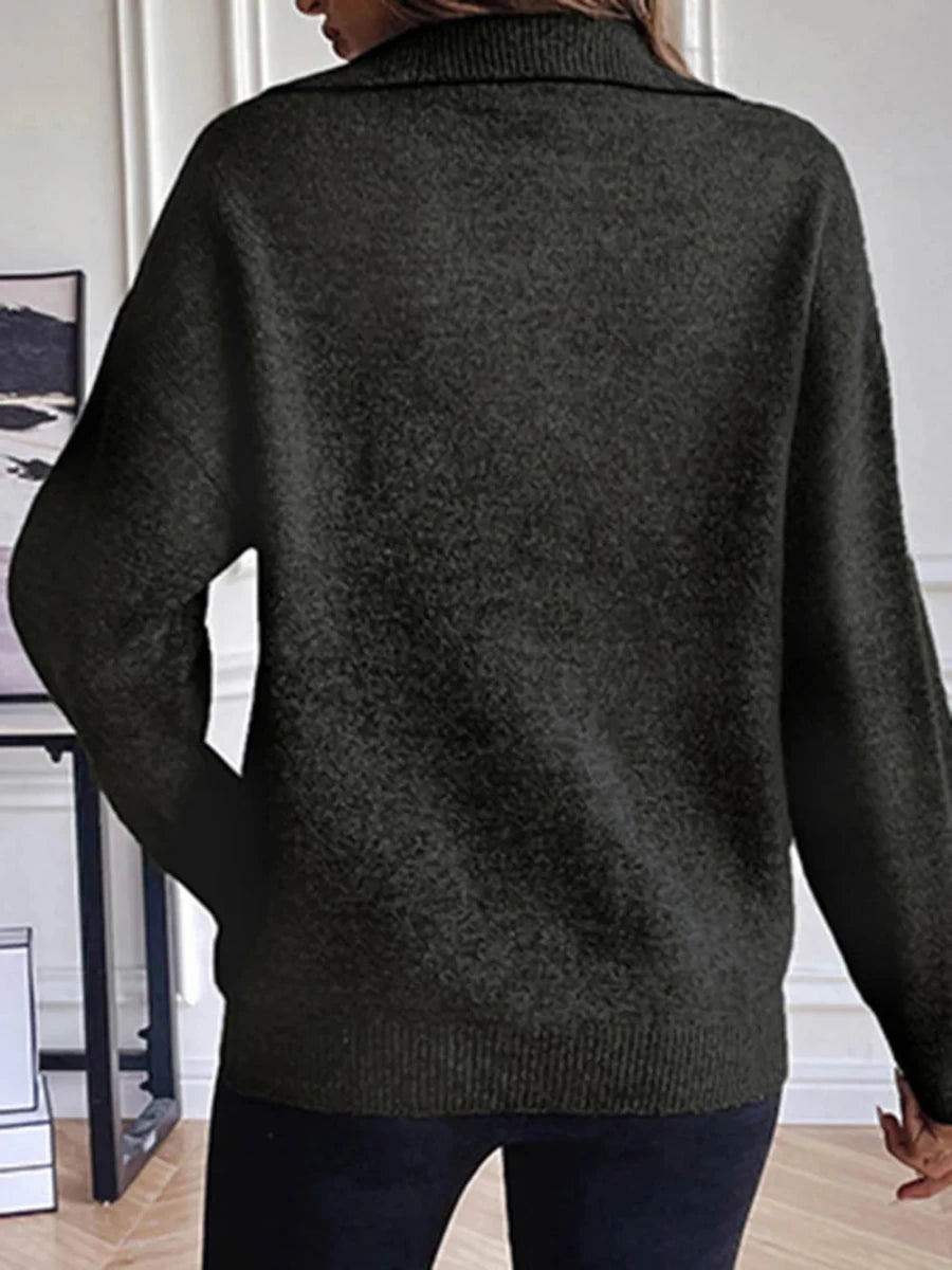 Women’s Half-Zip Drop-Shoulder Sweater - Q.B.Accessories