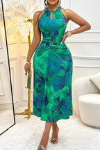 Ruched Sleeveless Midi Dress - Q.B.Accessories