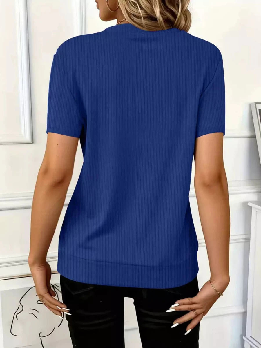 Half Zip Short Sleeve Top - Q.B.Accessories